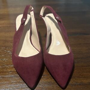 Kate Spade Burgundy Slingback Heels